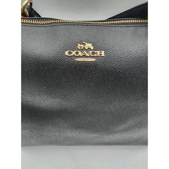 Coach Ava Tote Crossgrain Black Leather Shoulder Bag with Gold F57526 - Picture 2 of 15